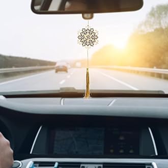 Religious/Hindu Culture Car Hanging Dream Catcher Accessories Best for Your Car Interior Ornament Multipurpose Use Hanging, Gift, (OM Silver Flower)