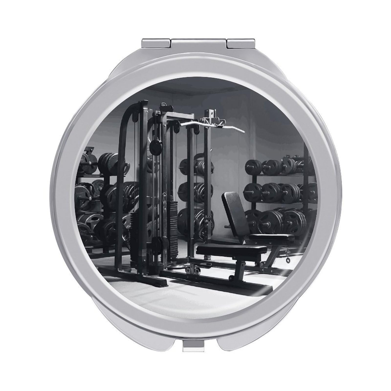 FekiLoot Gym Equipment Makeup Mirror Compact Round Travel Makeup Mirror Portable Folding Handheld Pocket Mirrors for Handbag and Purses Gift Mini Mirrors