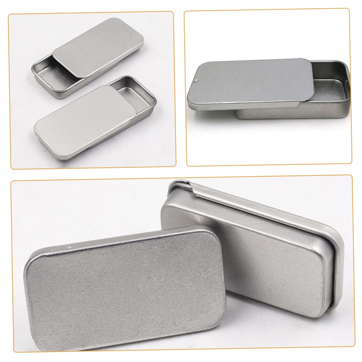 FRCOLOR 18pcs Tinplate Cans with Lids Rectangular Lip Balm Tins for Candles Jewelry and Items Sturdy Tinplate Containers for Home Party and Outdoor Use Frosted
