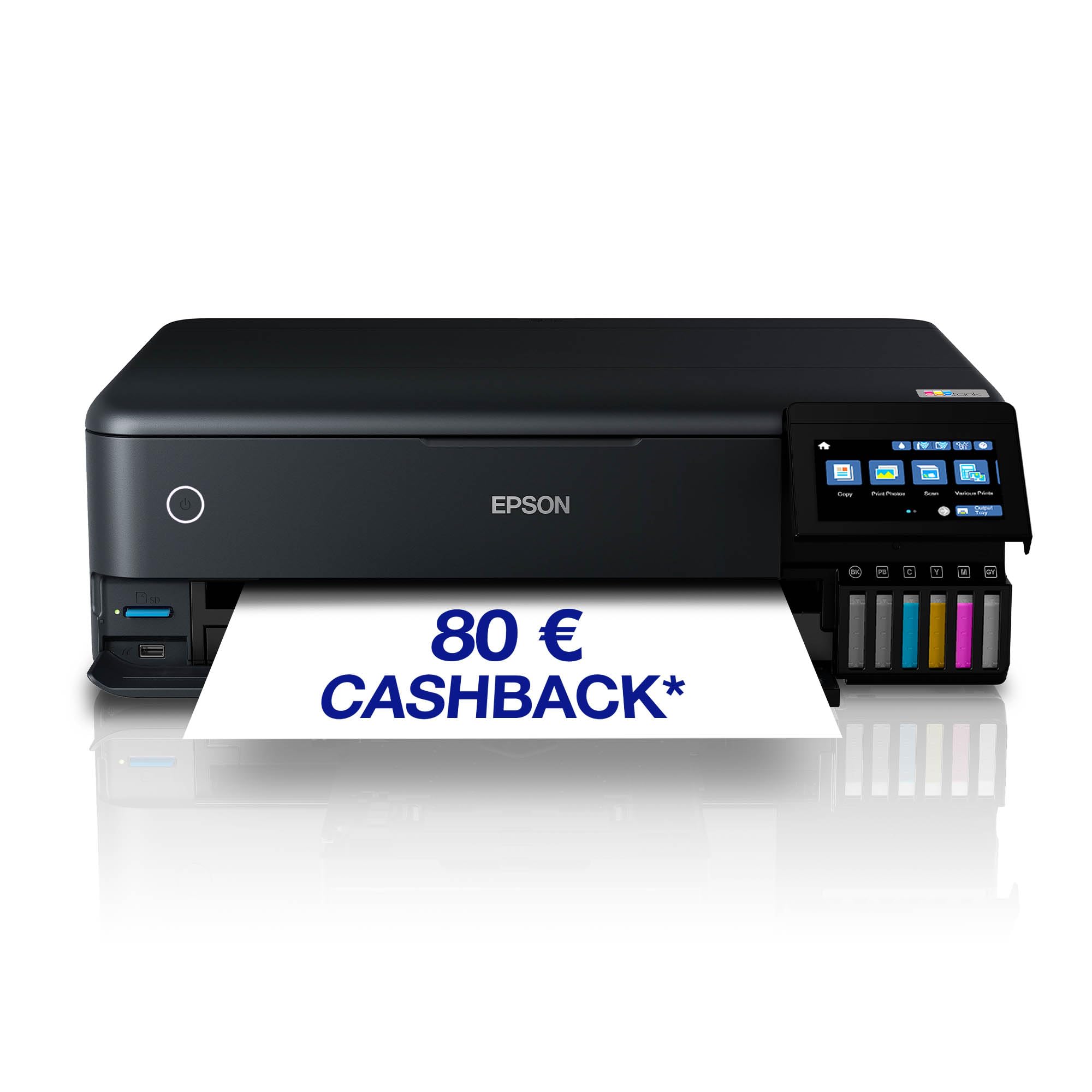 Epson EcoTank ET-8550 Tintentankdrucker | Fotodruck | 6-Farb-Tintensystem | WLAN | A3+ | Drucken, Kopieren, Scannen | 10.9 cm Touchscreen | Duplexdruck | hinterer Papiereinzug