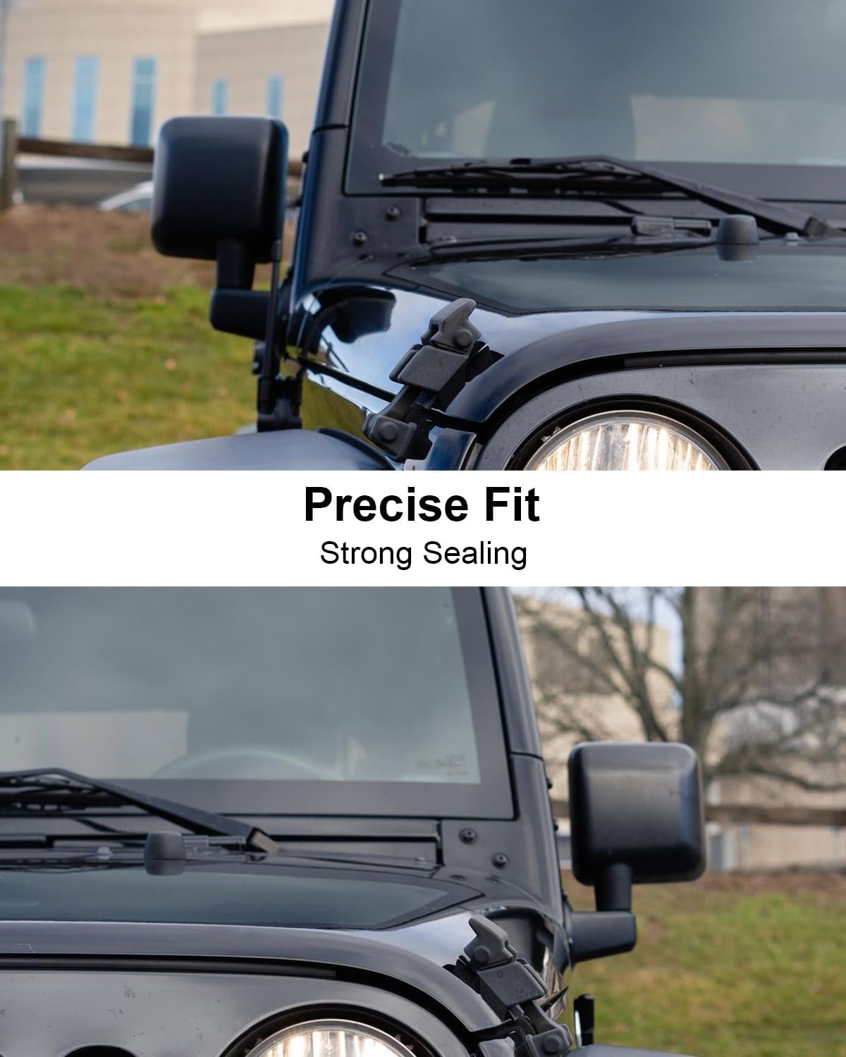 11209.03 Windshield Hinge Kit Fit for Jeep Wrangler JK 2007-2018, Black Metal