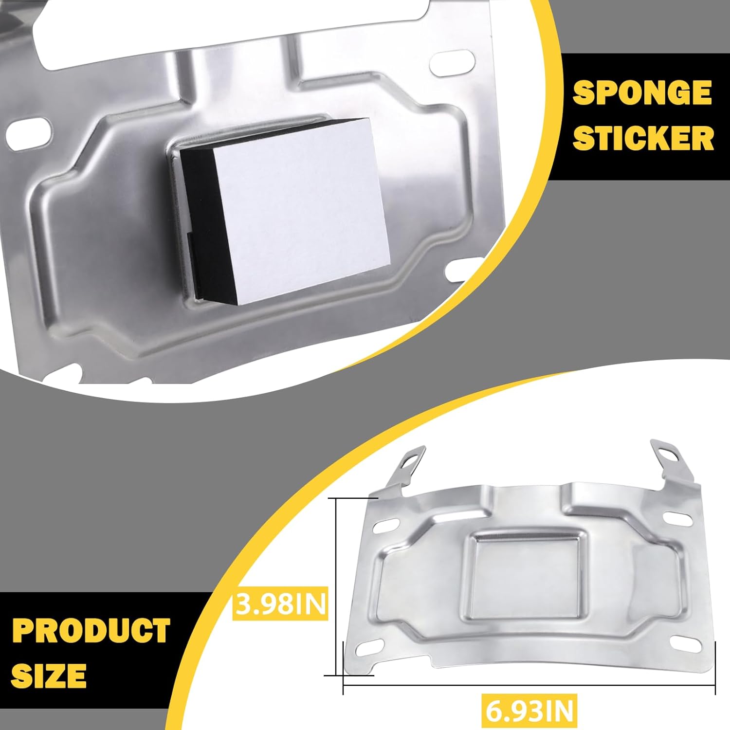 License Plate Relocation Bracket For Harley-Davidson | Fits 1986-2023 Harley Electra Glide/Road King/Softail/Touring | Silver Aluminum | Rear Lower Position | Custom Style