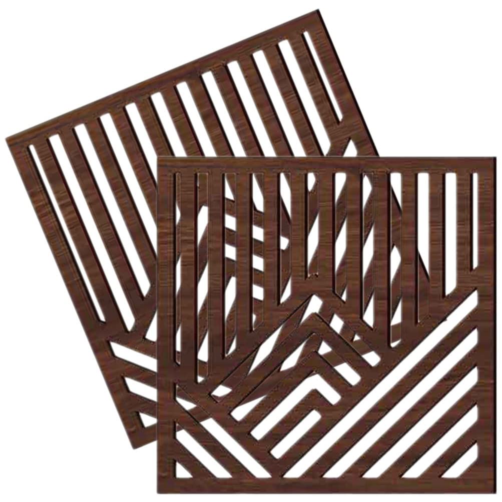 HEALLILY 2pcs Rustic Wood Carved Wall Decor Mountains Wood Wall Art Wooden Sculpture Wall Panel Vintage Wall Plaques Sign for Living Room Bedroom Office Style2