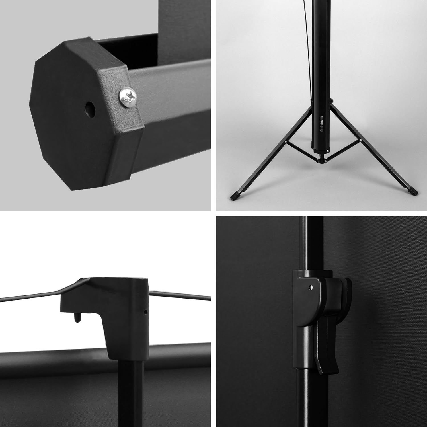 Duronic TPS75 16/9 schermo di proiezione opaco, per case, uffici, scuole, teatri e cinema, con treppiede| Schermo da 75” – area proiettata 166 x 93| Montabile a parete o a soffitto