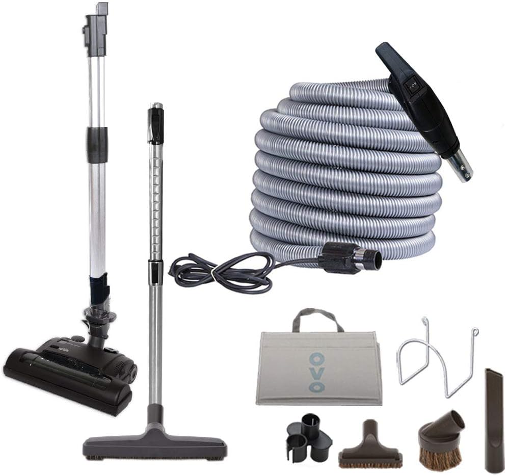 OVO Central Vacuum Carpet Deluxe Accessory kit, 30', Black