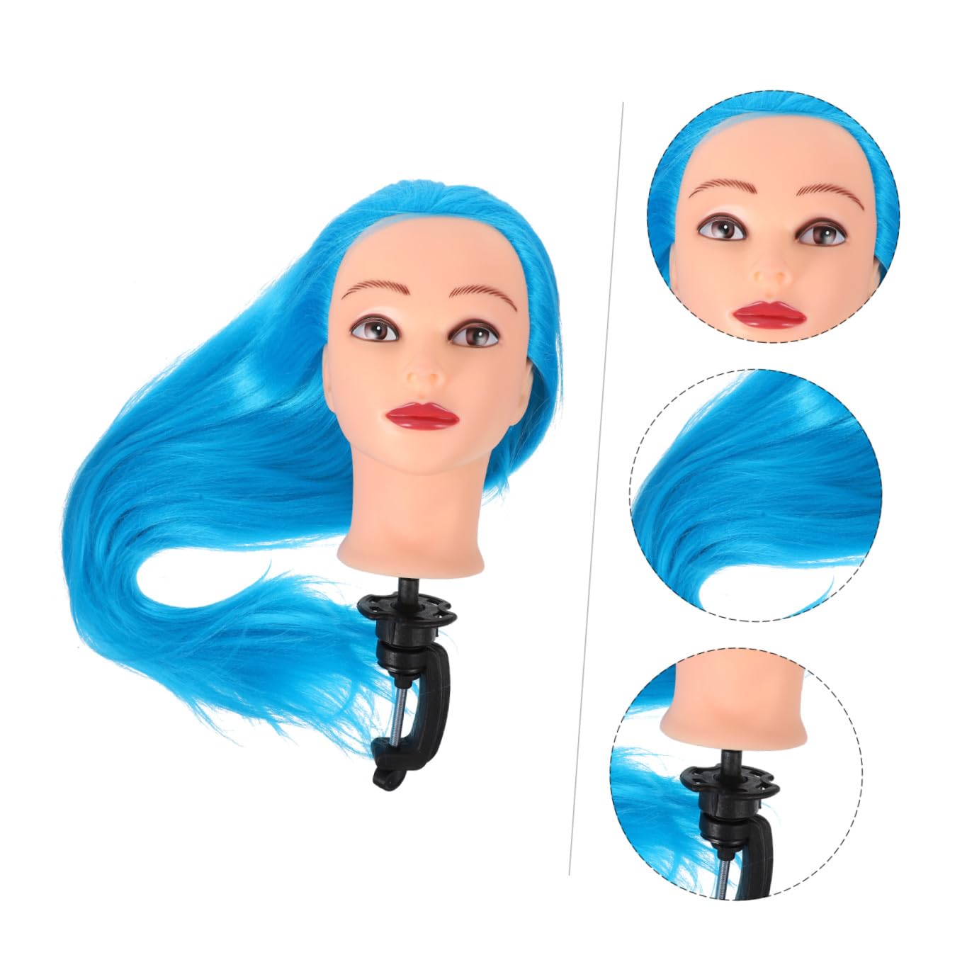 FRCOLOR Trainingskopf Für Friseure Perückenpuppe Mit Kunsthaar Friseurpuppe Zum Üben Von Haarstyling Und Flechten