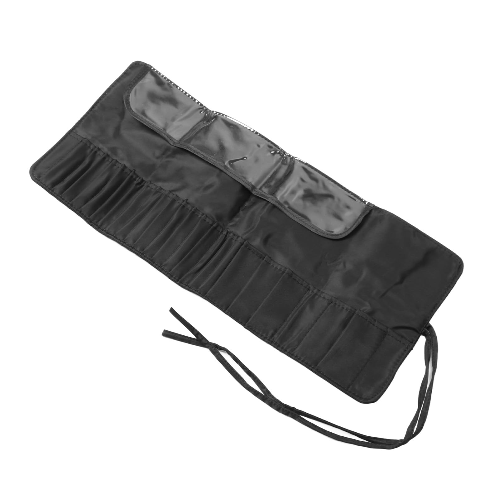 jerss Makeup Brush Rolling Holder 26 Holes Travel Cosmetic Bag Tool for Bag Black Brush Utensil Traveling Makeup Organizers