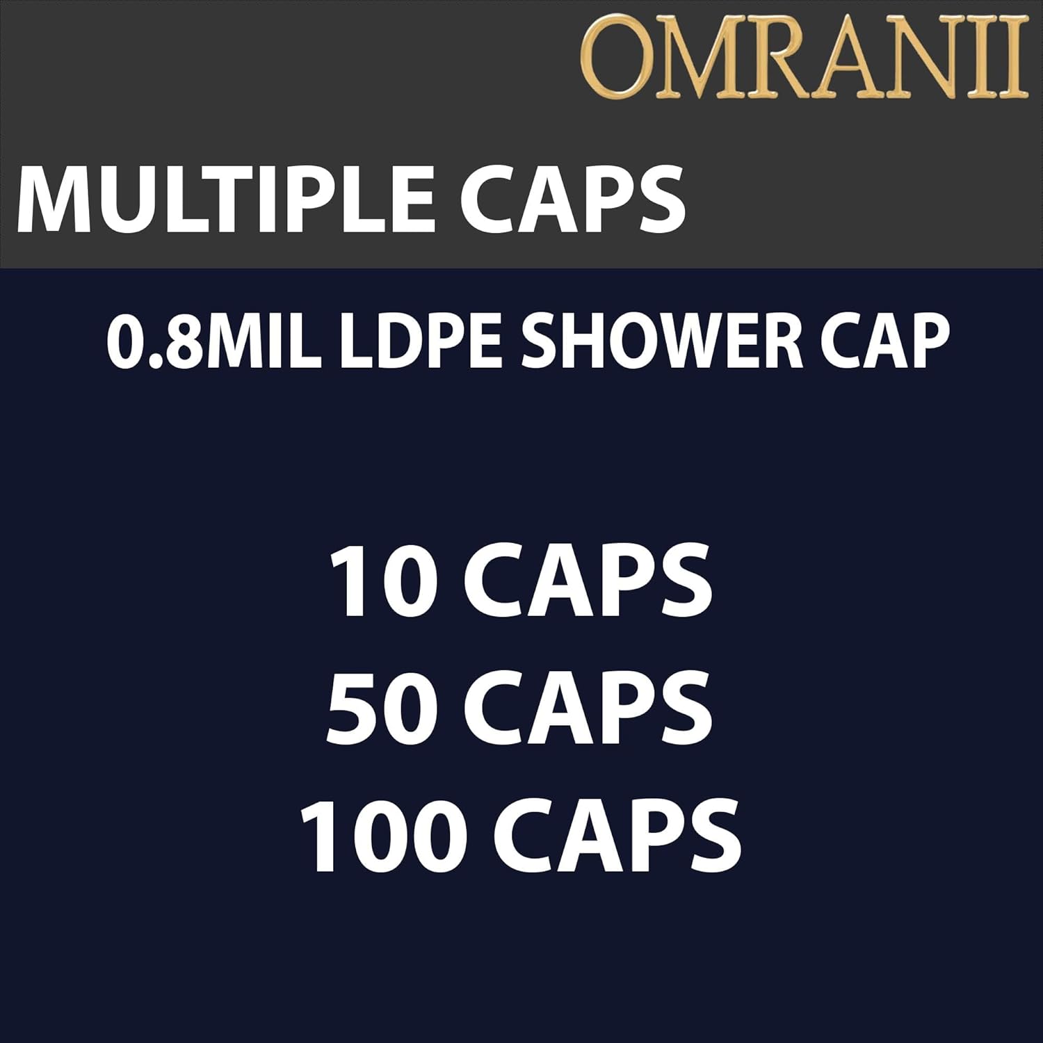 LDPE Shower Cap 0.8Mil, 100 Caps | Individually Packaged Disposable Shower Caps with Elastic Band for Hospitality, Patient Care, or Home Use | Clear with Blue Dot Design & Packaged in Dispenser Carton
