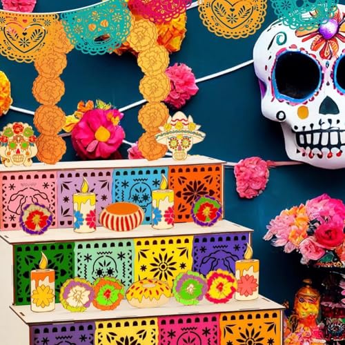 Ofrenda Jour des Morts coffret en bois et cadre photo souvenir maison - 3