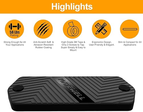 Miniatura 6 de Soporte magnético para pistola para vehículo y hogar con clasificación de 58 libras. Soporte magnético de pistola recubierto de goma para camiones,