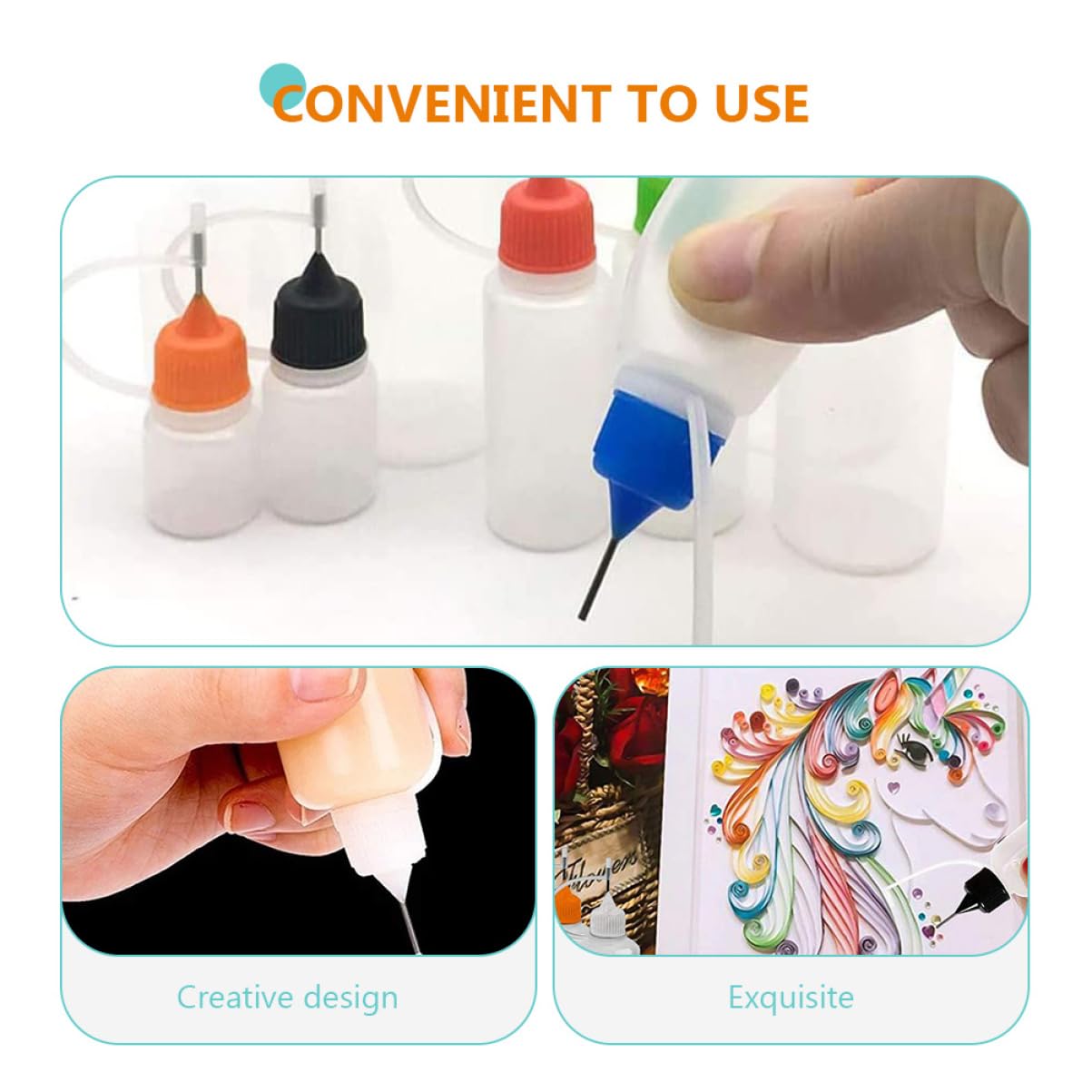 COSMEVIVI 3sets Plastic Oil Container Pointed Nozzle Multifunctional Glue Bottles for Precision Dispensing 10pcs*3