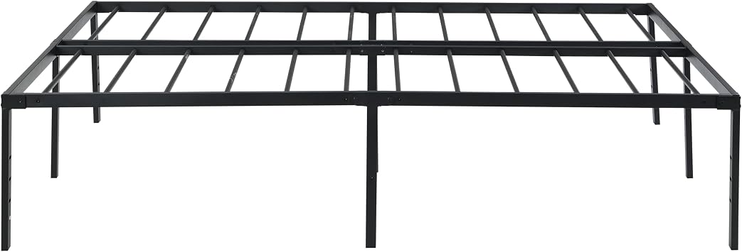 Black King Size Bed Frame, Heavy Duty Metal Platform Bed Frame with Steel Slats Support, Strong Bearing Capacity, Under Bed Storage, Noise Free Easy Assembly (King)