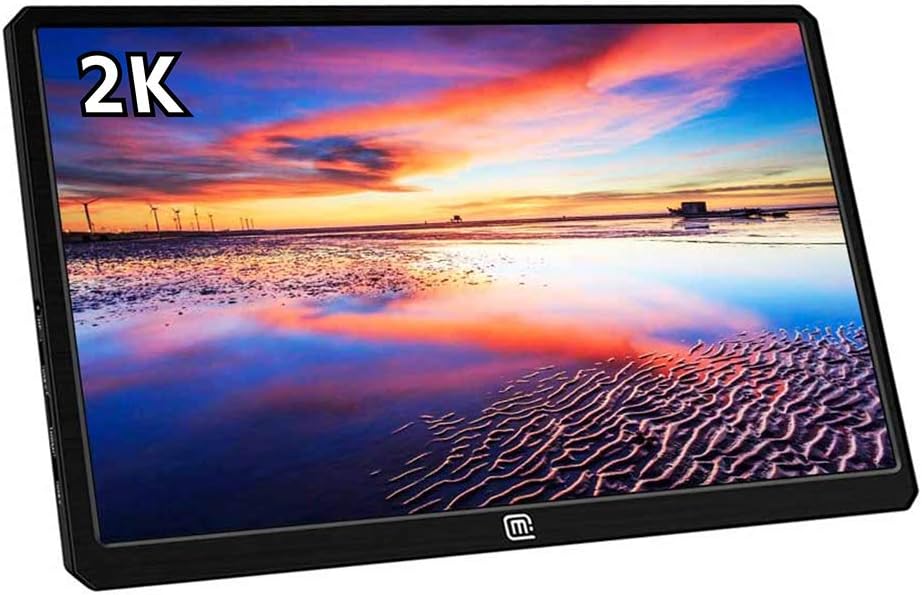 Magedok 13.3 Inch 2K Portable Gaming Monitor Compatible For Nintendo Switch（PD MAX 45W Fast Charge,IPS Panel,HDR,USB-C/HDMI Input,Ultra Slim,Plug&Play）Black