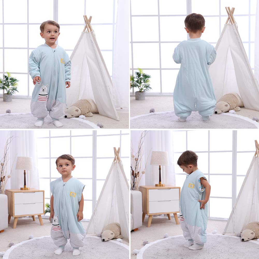 Sacco Nanna Con Piedi Bambini 2.0 Tog - Cotone 100%, Maniche Rimovibili, 18-36 Mesi - Foto 4