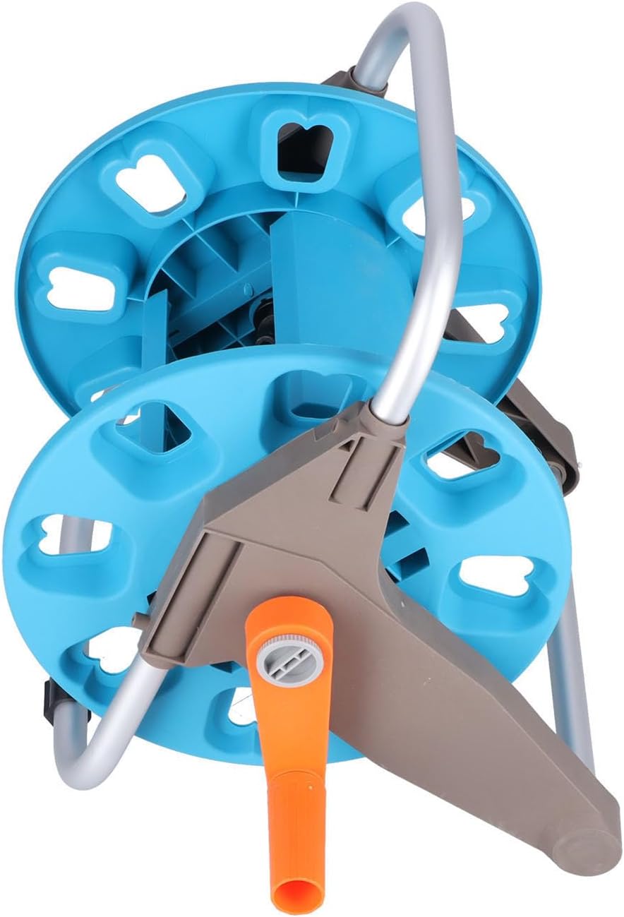G1 / 2 Garden Water Hose Rack, Aluminum Garden Hose Cart for 30m Hose - Rugged Durable Design, Easy Roll - Up, Ideal for Lawn and Garden Use