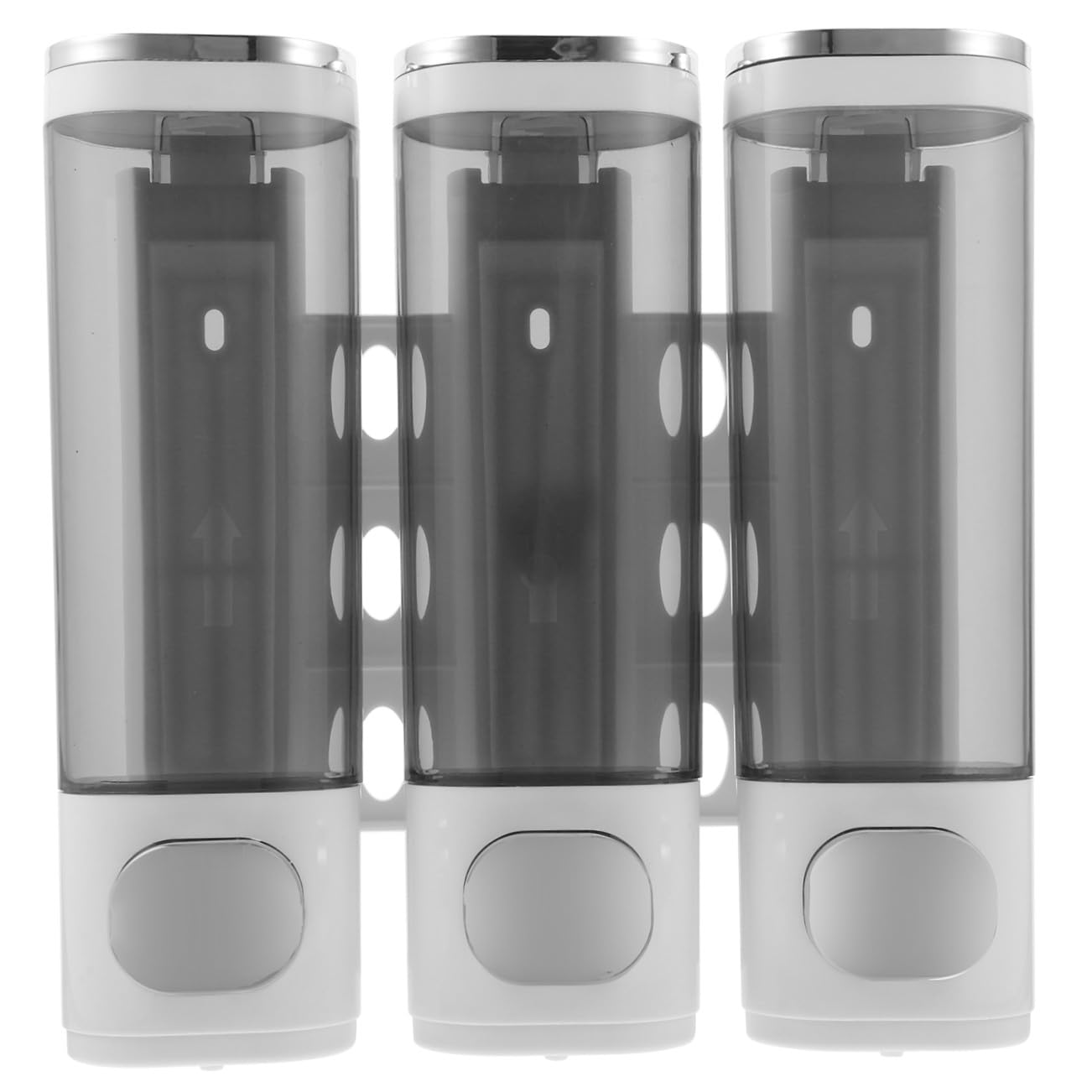 Dispensador de Jabón de Baño de Pared Manual Triple Blanco Abs