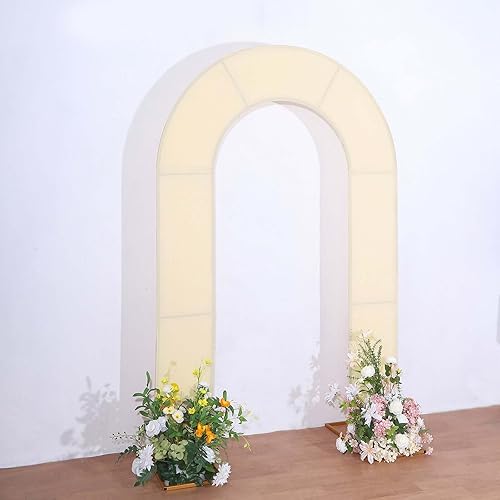 Miniatura 10 de Efavormart - Cubierta de fondo de arco abierto de elastano de 7 pies, funda de arco de boda en forma de U de doble cara