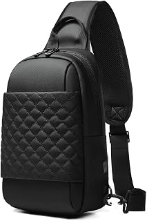 Sling Bag for Men Women, Waterproof crossbody bag Tactical Sling Backpack for Men Shoulder Bag with USB Port Crossbody Chest for Outdoor Sport Travel Casaul black