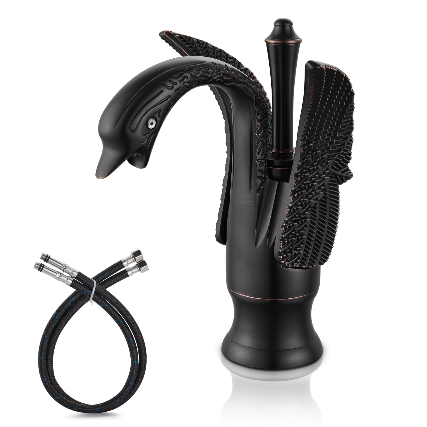 Cinwiny Swan Faucet Bathroom Sink Faucet Oil Rubbed Bronze Swan