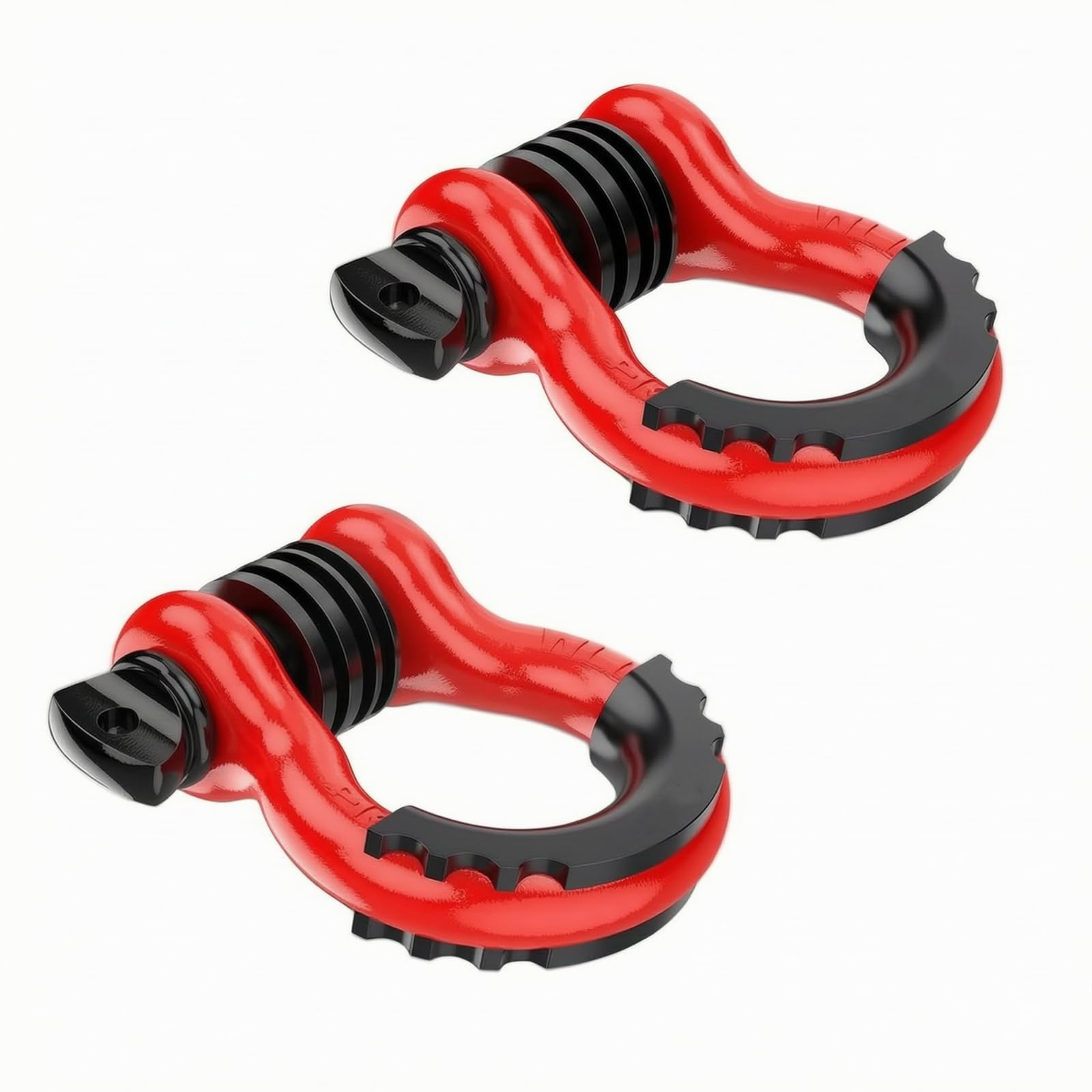 2 Pezzi Grillo di Manovra Robusto Design Compatto e Resistente, Grillo a forma di lira, Ferramenta, per Fuoristra, Soccorso, Rosso-nero