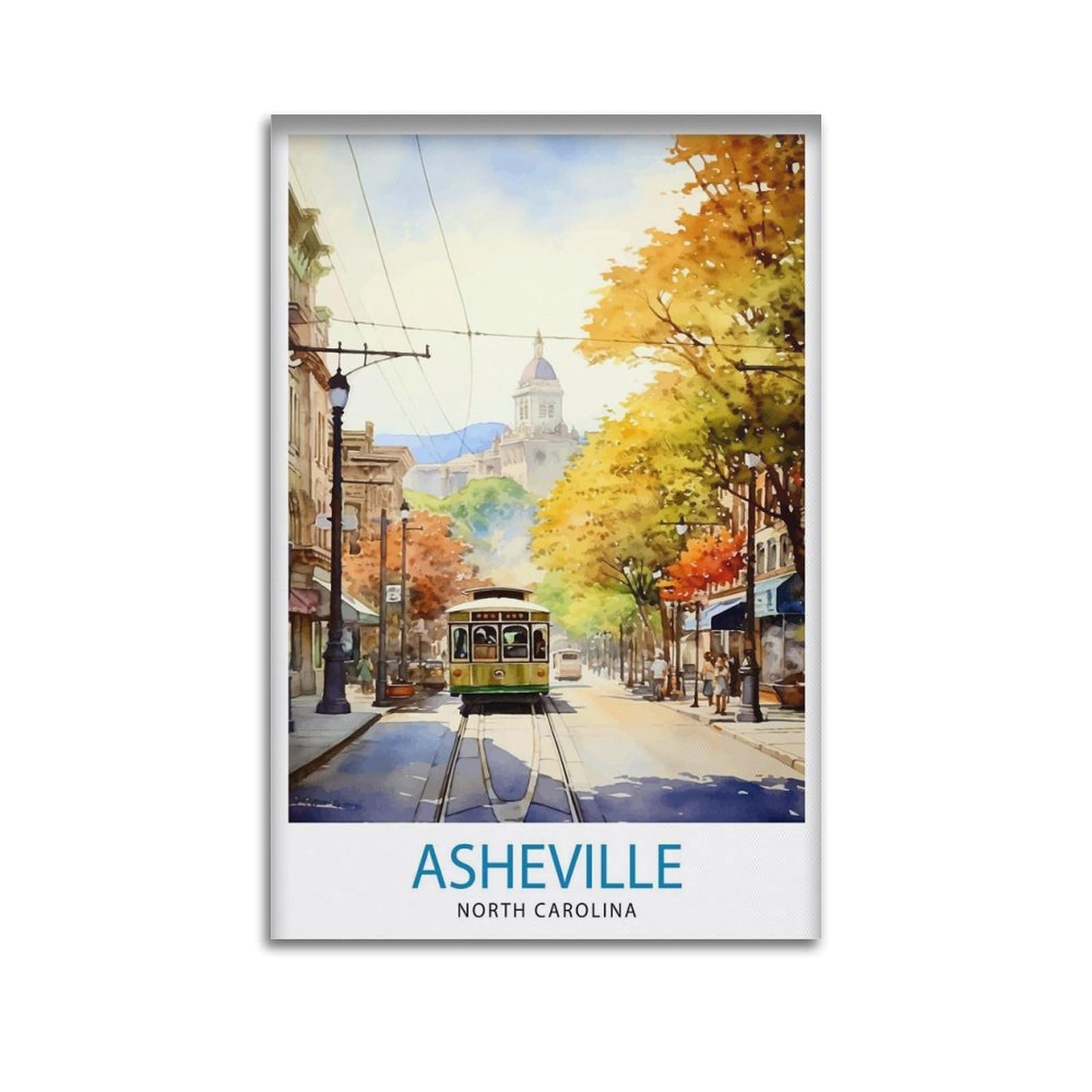 xiaoxiaoshen Asheville North Carolina Travel Blue Ridge Mountains Canvas Poster Wall Art Prints Room Aesthetic Murals Bedroom And Living Decorations 20x30inch(50x75cm)