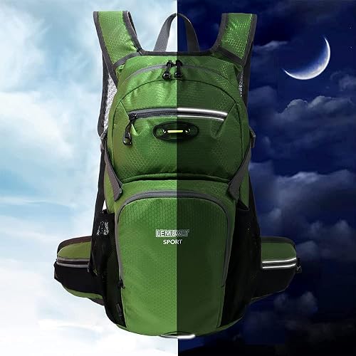 Miniatura 7 de Mochila de senderismo impermeable para ciclismo, 15L, ligera, duradera, para esquí, snowboard, correr, ciclismo MTB Verde -Oliva,Negro -,Lima,Azul