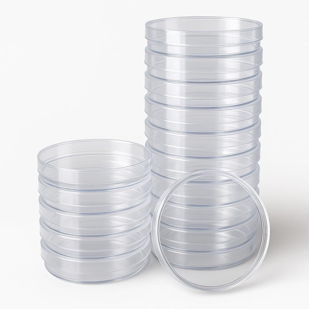Placas Petri estériles transparentes con ventilación, 90mm x 15mm, Paquete de 20(Non-Sterile Pack of 500)