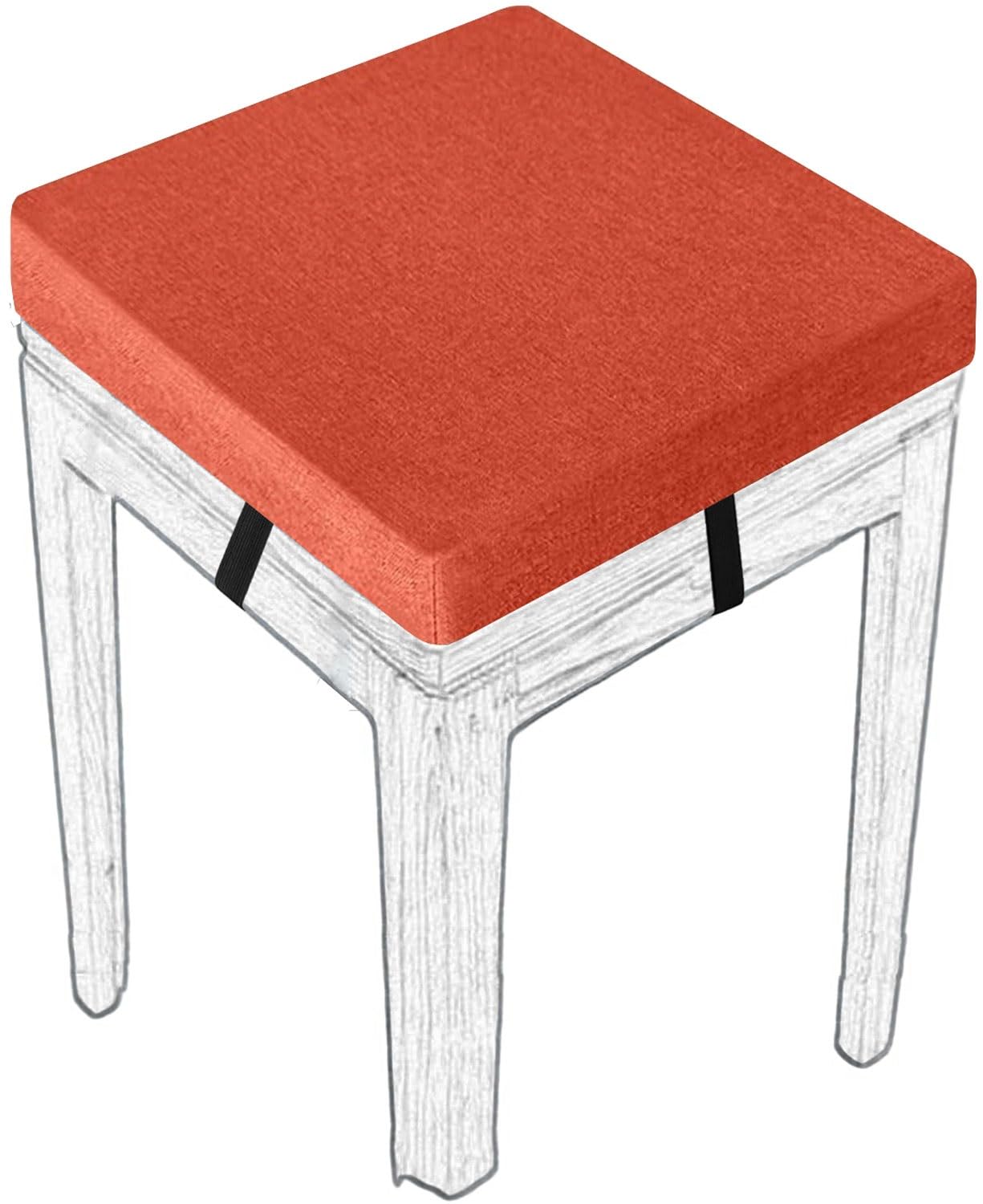 MCNDSI Stools Seat Cushion Square 30/45/35/40/50cm Thick Seat Pad with Ties Anti-Slip Dining Chair Pad with Washable Cover for Indoor,Garden,Kitchen,Bar Chairs,Wooden Chairs(#22,(1pc) 25x25x5cm)