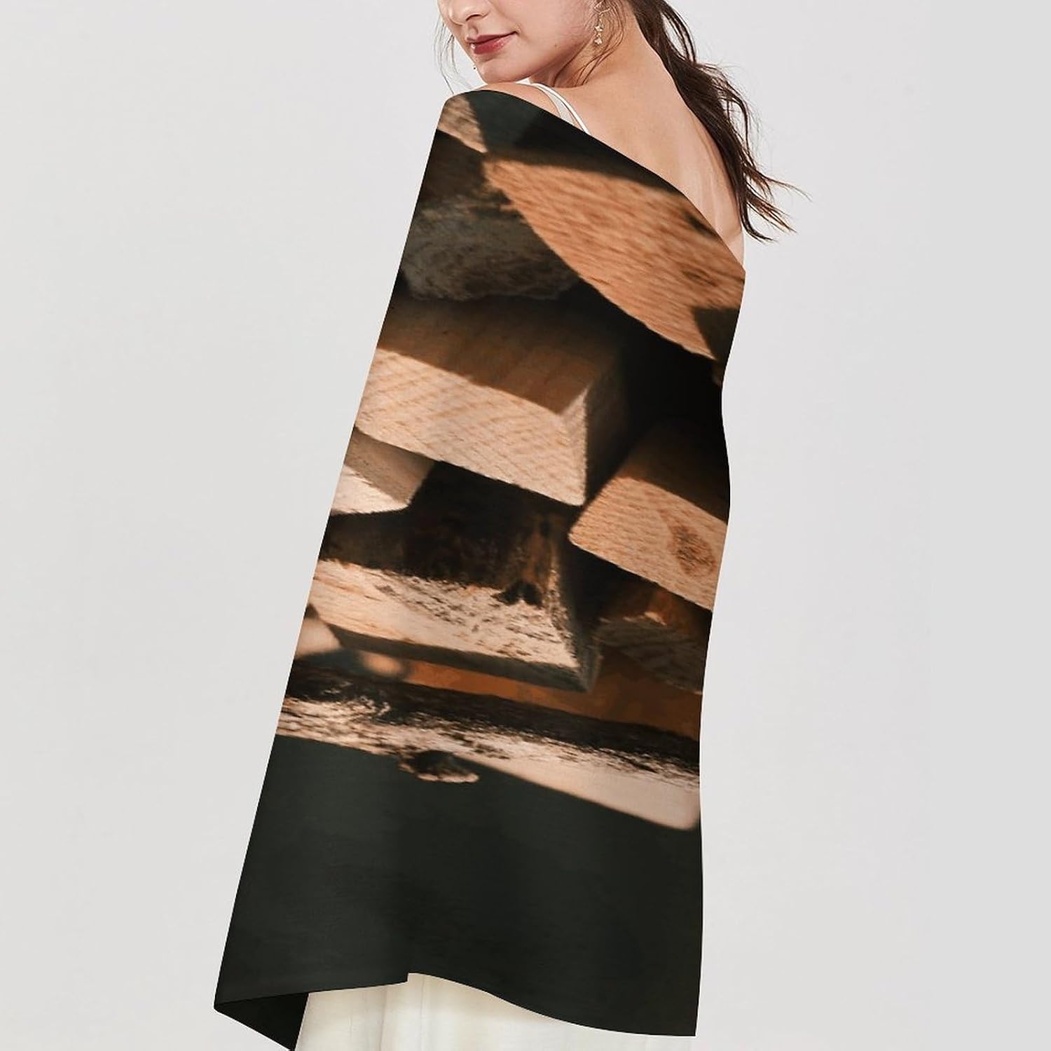 Rustic Wood Scarf for Women Men Classic Fashion Blanket Scarves Soft Cashmere Feel Scarf Cold Weather Warm Long Shawl Winter Large Scarves Classic Blanket Scarfs Thick