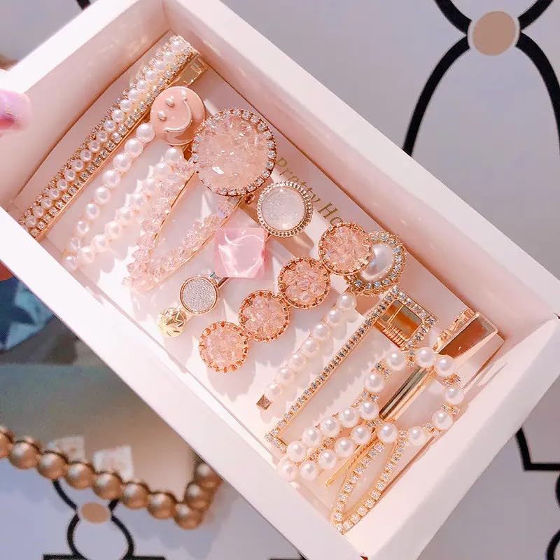 Image of SUNBIRD Hair Accessories Multicolor Hair Clip Korean Fashion Style Barrettes Alligator Clip Set For Baby Girls Teens Toddlers, (14 Pcs, Korean Clip)