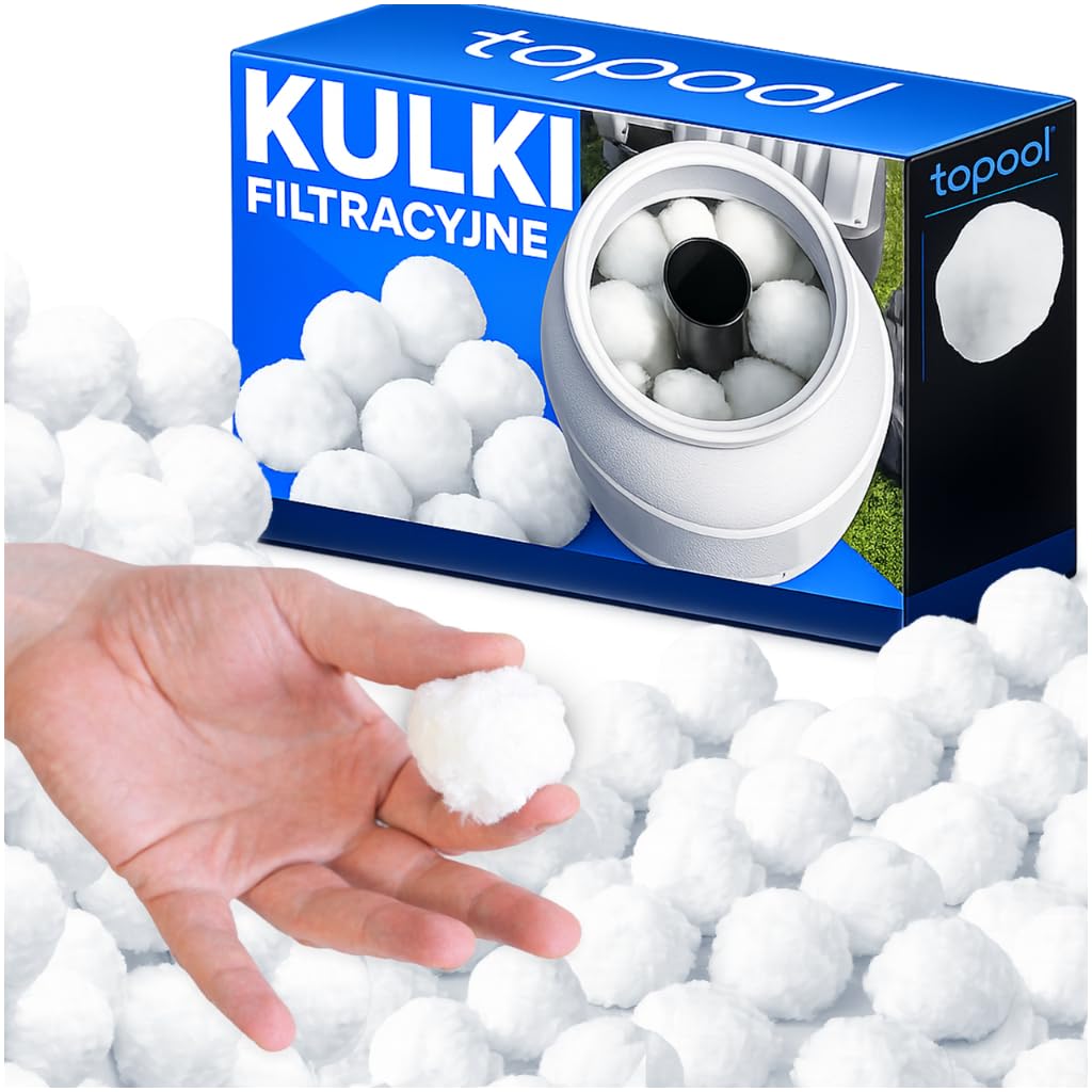 Piłki filtrujące do basenu 500 g – zamiennik 18 kg piasku filtrującego, do filtra piaskowego, nadający się do prania materiał filtrujący do pompy basenowej i filtra basenowego