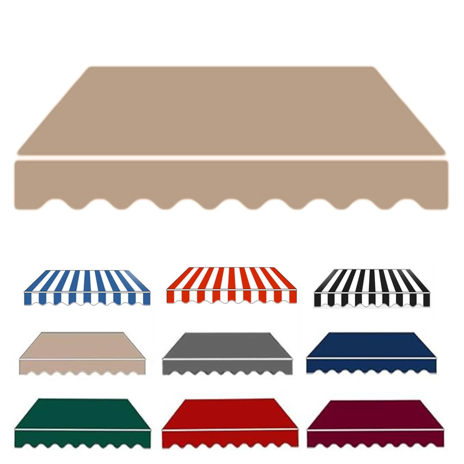 Pbwerigl Khaki Awning Retractable Canopy, Resistant Polyester Awning Canopy, Protection, 2Pc(,13X11.5ft/4X3.5m)
