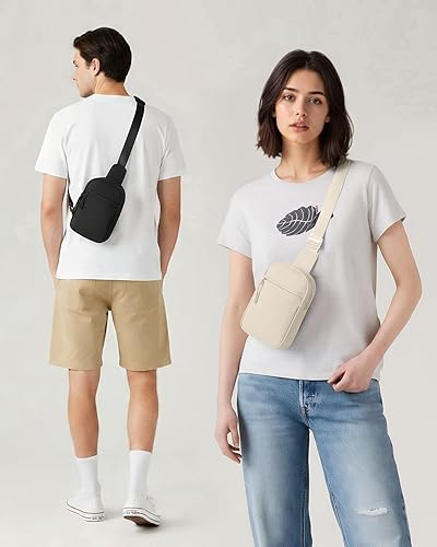 Miniatura 8 de CHOLISS Bolso bandolera pequeño para mujeres y hombres, bolsos cruzados, cangureras de moda, bolsa de pecho con correa extendida