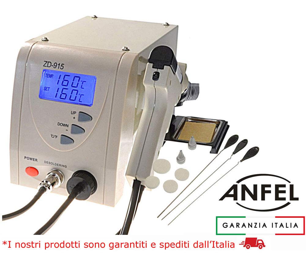 DISSALDATORE ASPIRA STAGNO ZD 915 ELETTRICO GUN DESOLDERING PUNTE DISSALDANTE ZD915 stazione con pistola dissandante con pompa di aspirazione