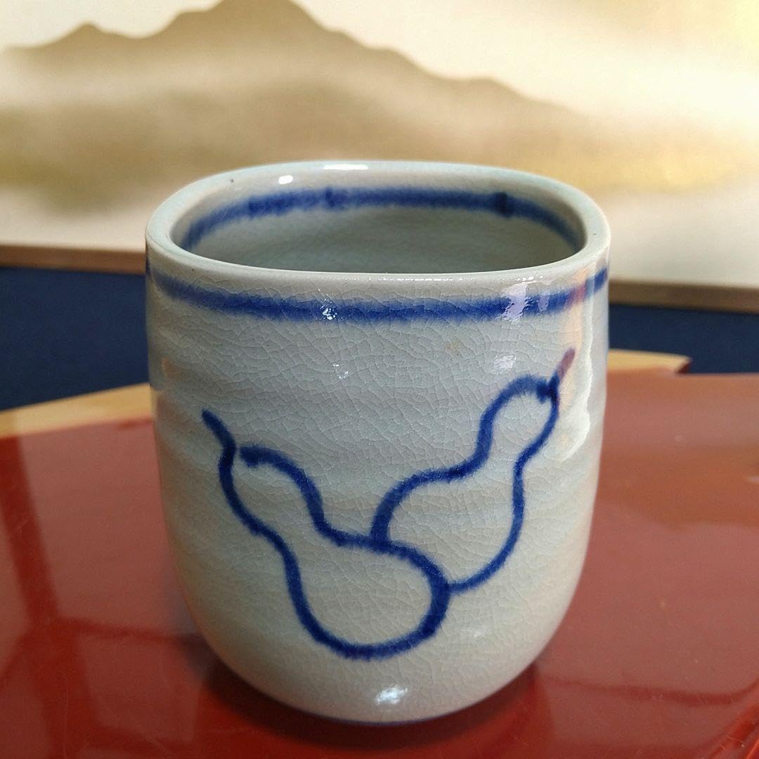 Amazon.co.jp: A946 手塚石雲作 花蝶窯 火入 安南写 四方六瓢箪絵 共箱  