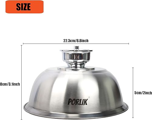 Miniatura 2 de Tapa para wok de 8.8 pulgadas, cubierta de wok de acero inoxidable de alta calidad con temporizador, tapa de tapa universal para olla, tapas de