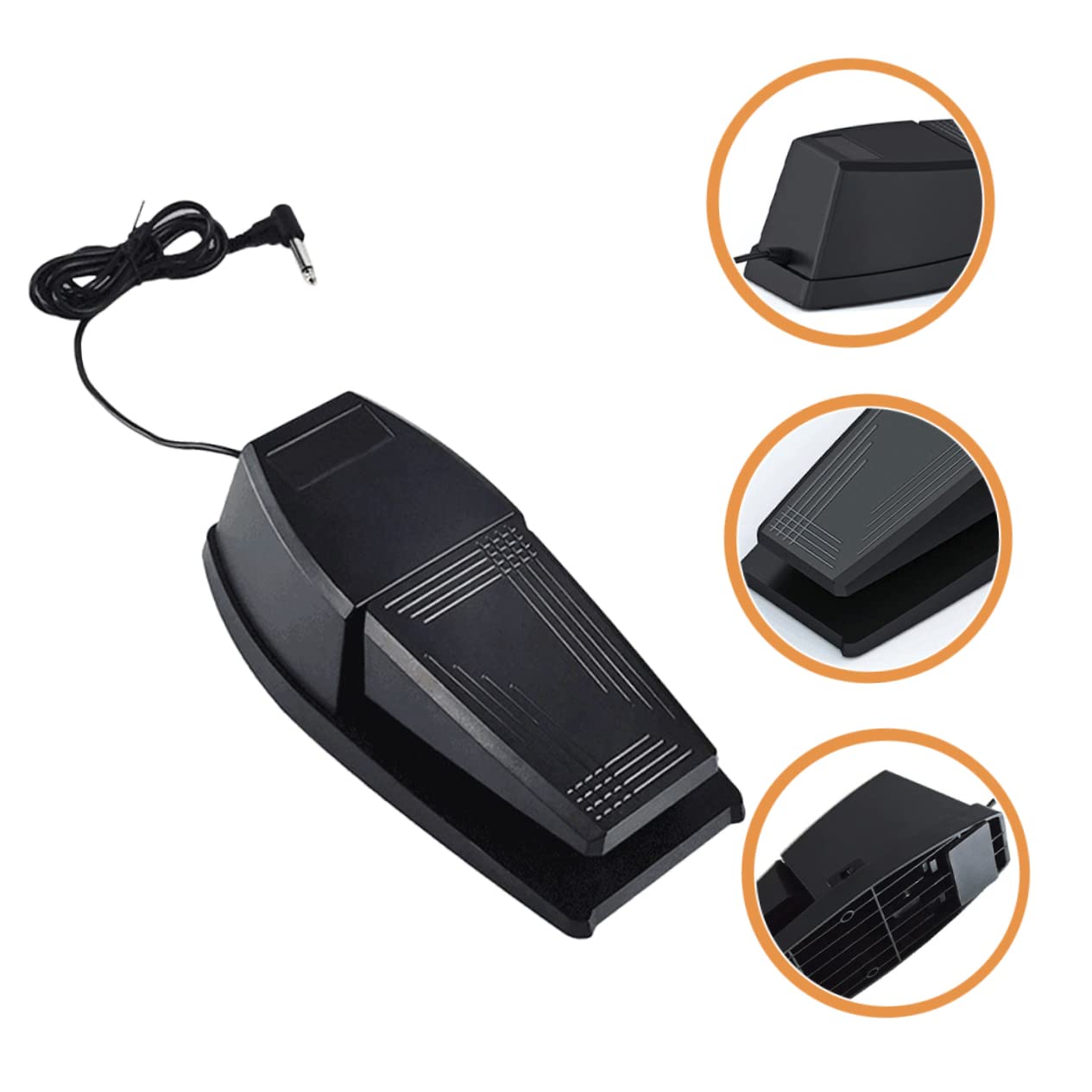 BESTonZON Pedale Sustain per Pianoforte Digitale Nero Portatile in Abs e Gomma Resistente All'usura Base Antiscivolo per Tastiera e Sintetizzatore