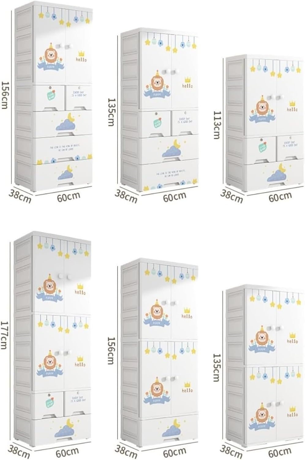 Xiraivke折り畳み式キッズクローゼット 子供用収納ボックス 引き出し付き 扉付き 大容量 防水 防塵 高耐荷重 洋服掛け 省ス