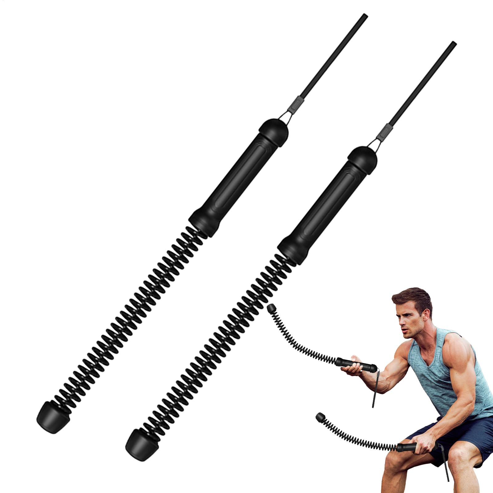 Comba de saltar para fitness, con resistencia de resorte, para entrenamiento de fuerza, construcción muscular, juego compacto y portátil para principiantes en casa, entrenamiento al aire libre