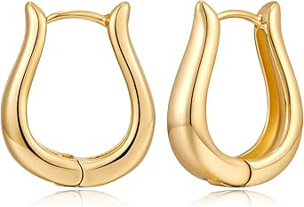 Boucles d'oreilles créoles rectangulaires minilistes en acier