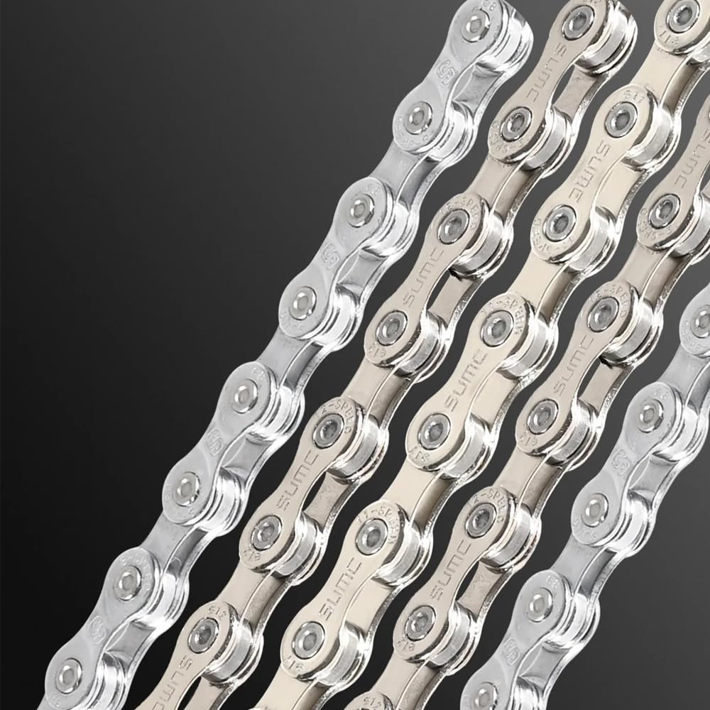 Chaîne de vélo eBike SUMC E10, E11, E12 pour 10, 11, 12 vitesses QuickLink 136 maillons, 1/2" x 11/128", anti-rouille, compatible Shimano, SRAM... renforcé (E10)