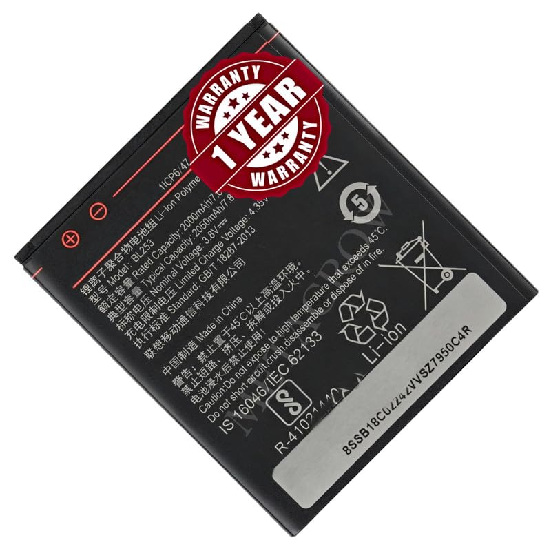 Image of Original BL253 Battery Compatible with Lenovo A1000 | A2010 - (2000mAh) - 1 Year Warranty BC45