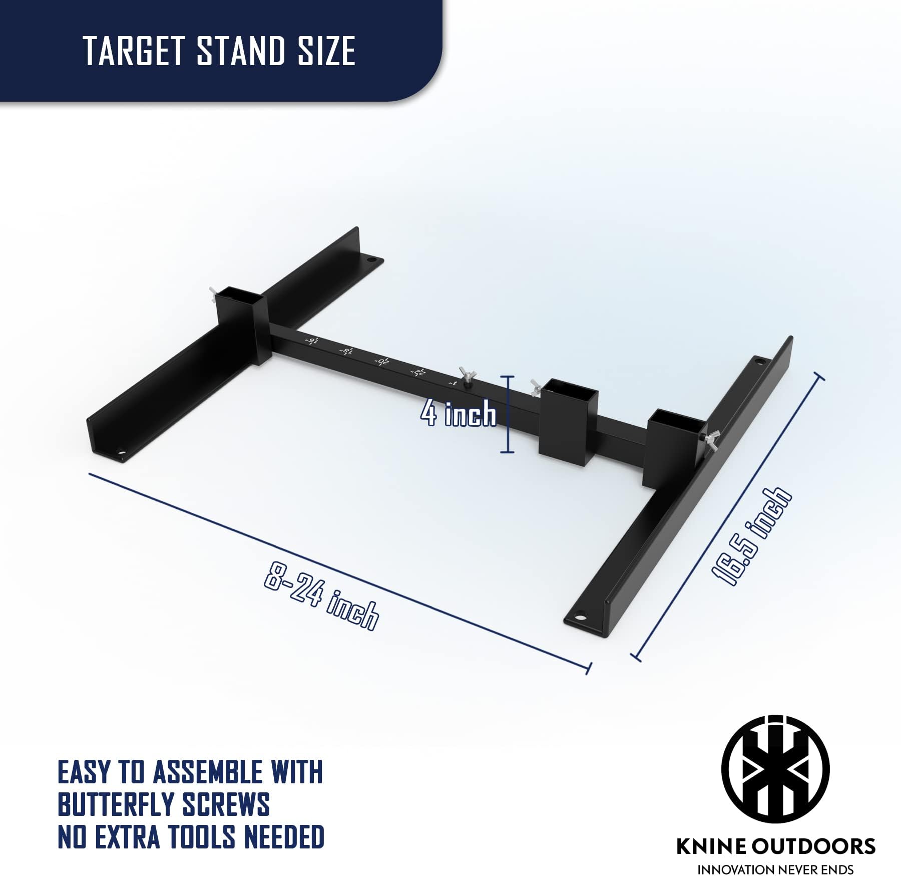 KNINE OUTDOORS Shooting Target Stand for Outdoors, Durable Paper Target Holder with Stable Adjustable Base for Paper Shooting Targets Cardboard Silhouette, H Shape, USPSA/IPSC, IDPA Practice, 2 Pack