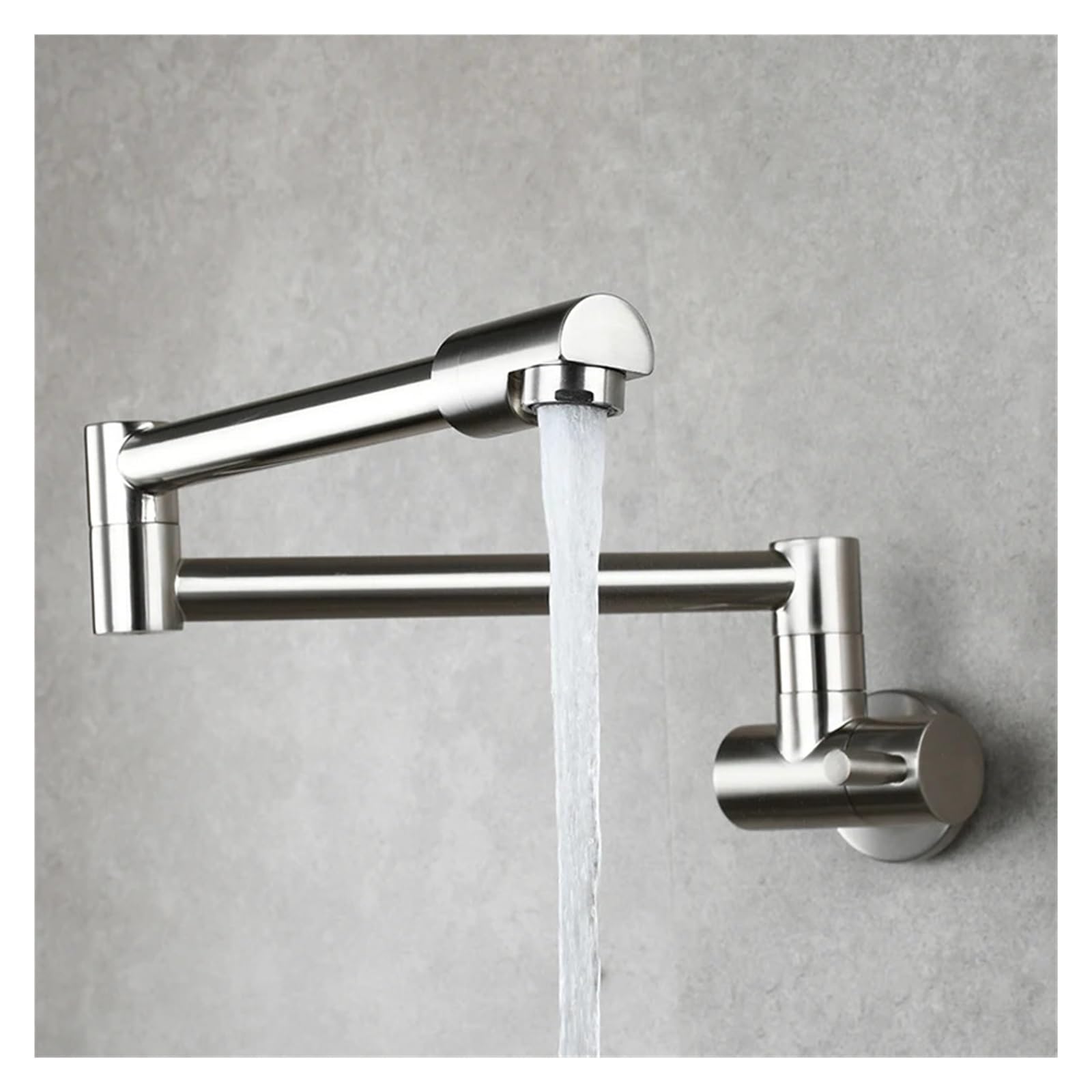 Ewsdsfs Nickel Brass Pot Filler Faucet 360 Rotatable Folding Lengthened Tap Wall Mount Kitchen Cold Water(Nickel)