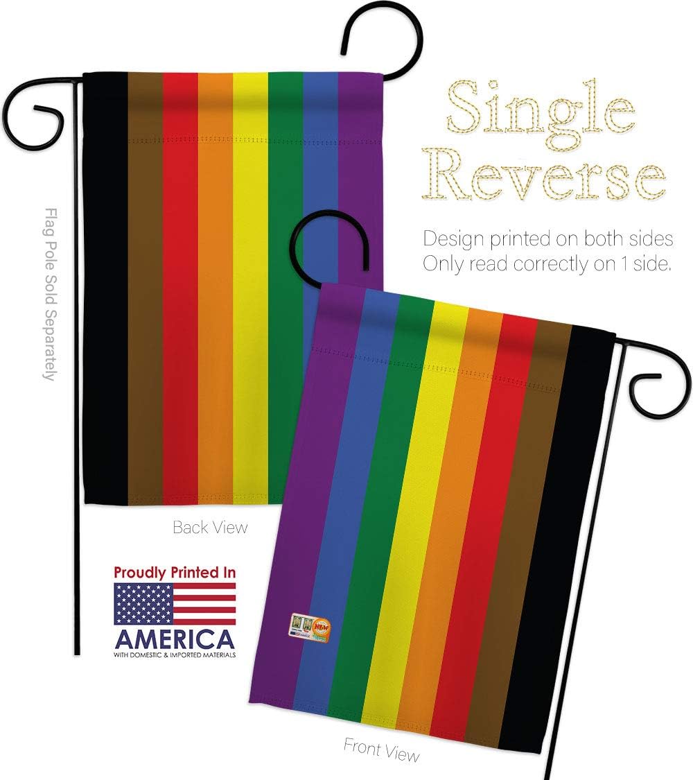 Philadelphia Rainbow Garden Flag Set Wall Hanger Support Pride Rainbow Love LGBT Gay Bisexual Pansexual Transgender Small Decorative Gift Yard House Banner Made In USA 13 X 18.5