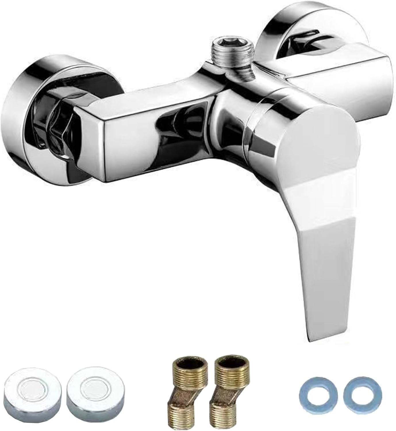 Robinet de douche monocommande, en acier inoxydable, mitigeur de douche avec contrôle manuel, interrupteur de valve sanitaire, robinet de bain pour eau froide et chaude