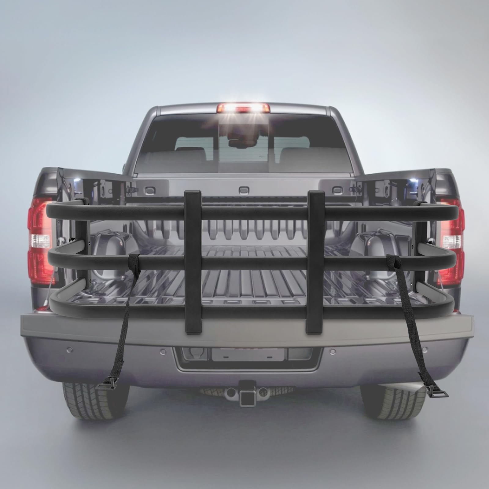 Przedłużenie powierzchni ładunkowej Pickup, 122-155 cm, regulowany ekspander, obracany o 180° rozdzielacz powierzchni ładunkowej z aluminium, przedłużenie przestrzeni ładunkowej do małych i średnich
