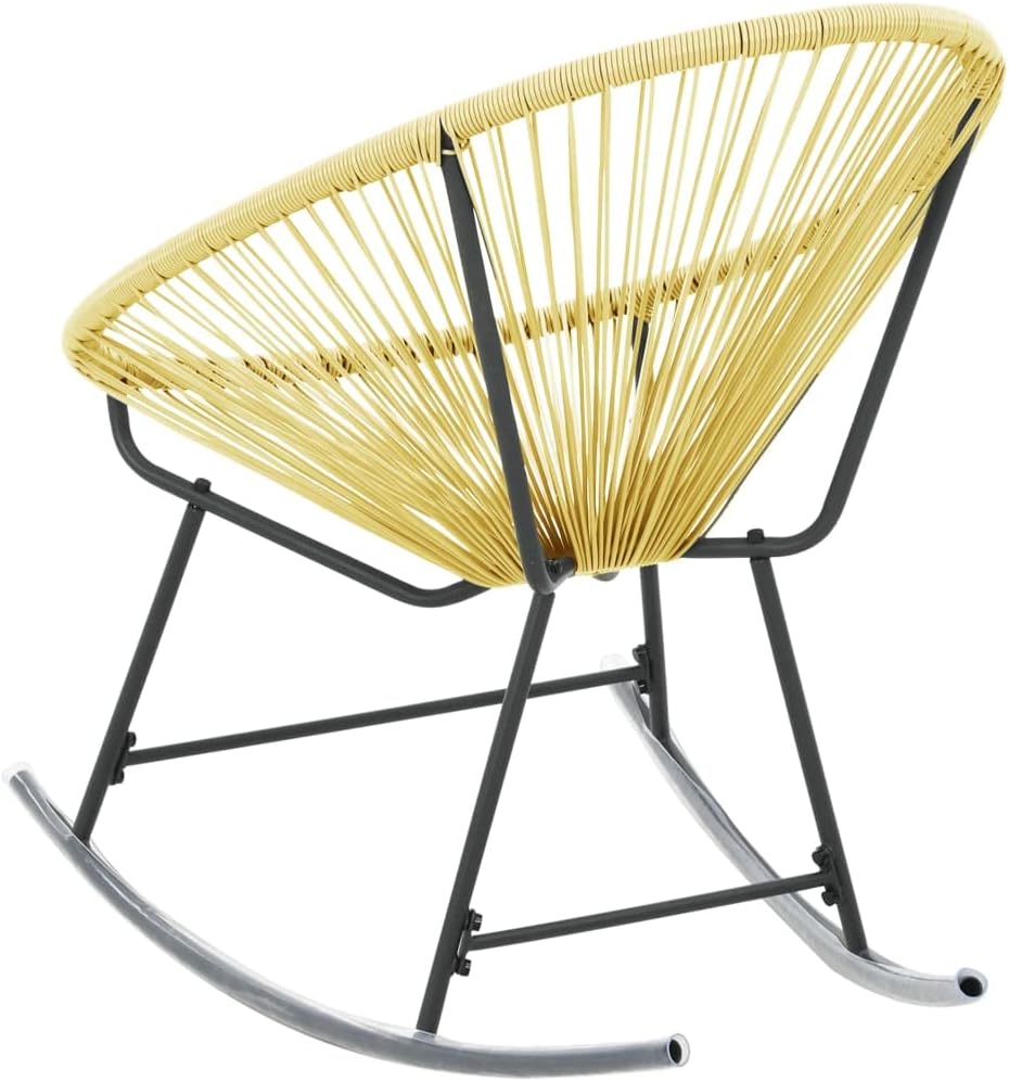 vidaXL Poly Rattan Powder-Coated Steel Standard Acapulco Chair in Beige