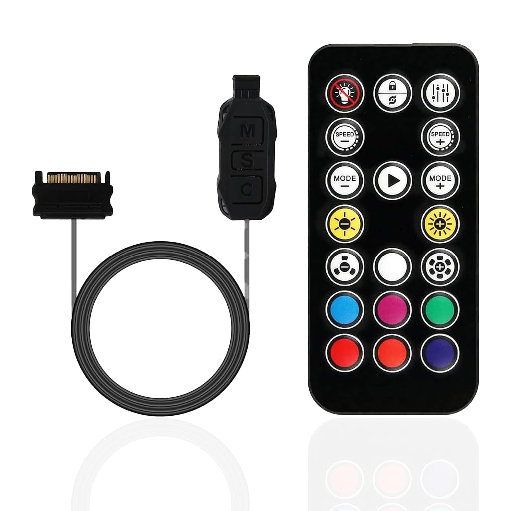 zorbes argb controller 5v 3pin sata power hub for pc fans light strips | animated lighting design, durable construction, 1 set, for gaming, custom pc builds, workspaces, and diy lighting projects.