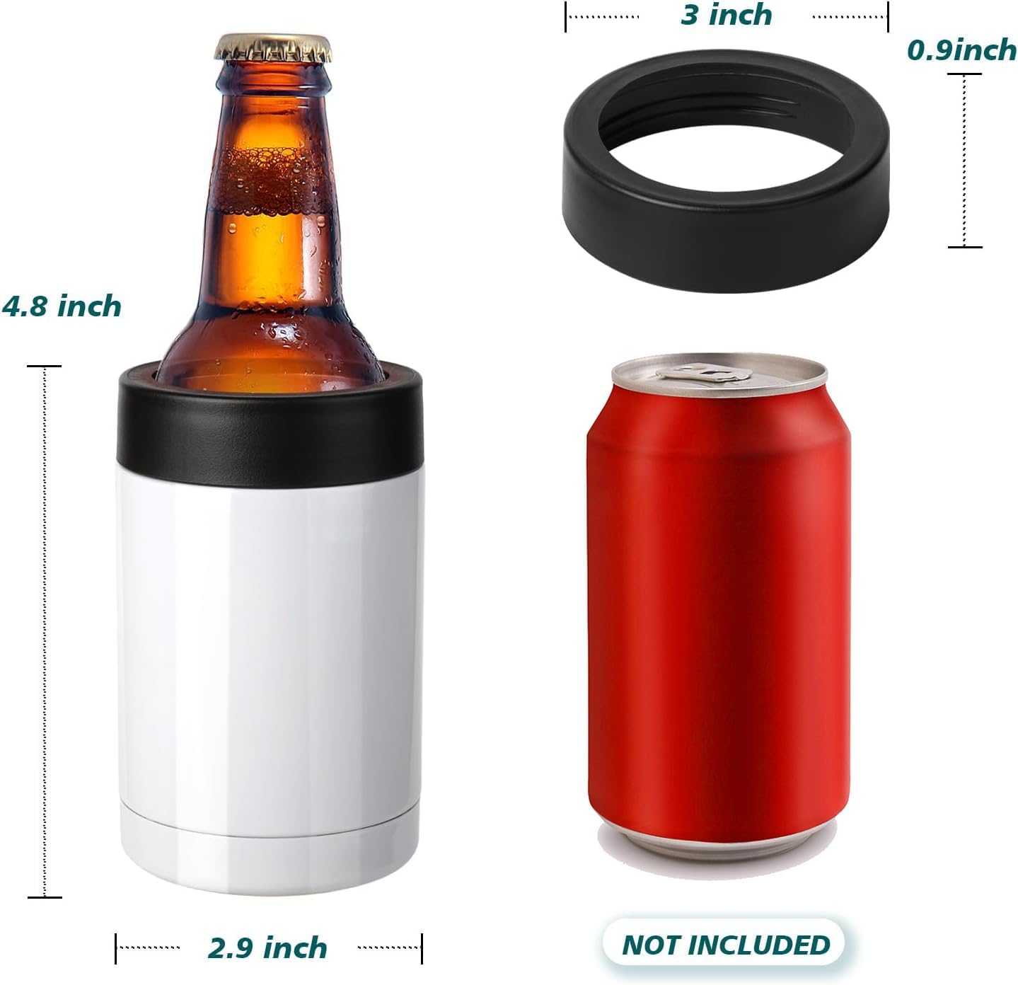 Stepstall 12oz Sublimation Can Cooler, 4 Packs Sublimation Tumbler Blank Stainless Steel Double Wall Vacuum Insulated Can Holder Sublimation Tumbler with Polymer Coating for Heat Transfer